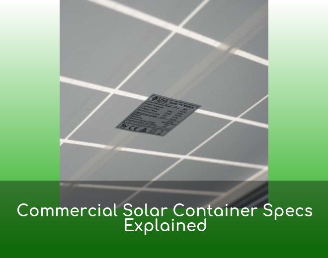 Commercial Solar Container Specs Explained